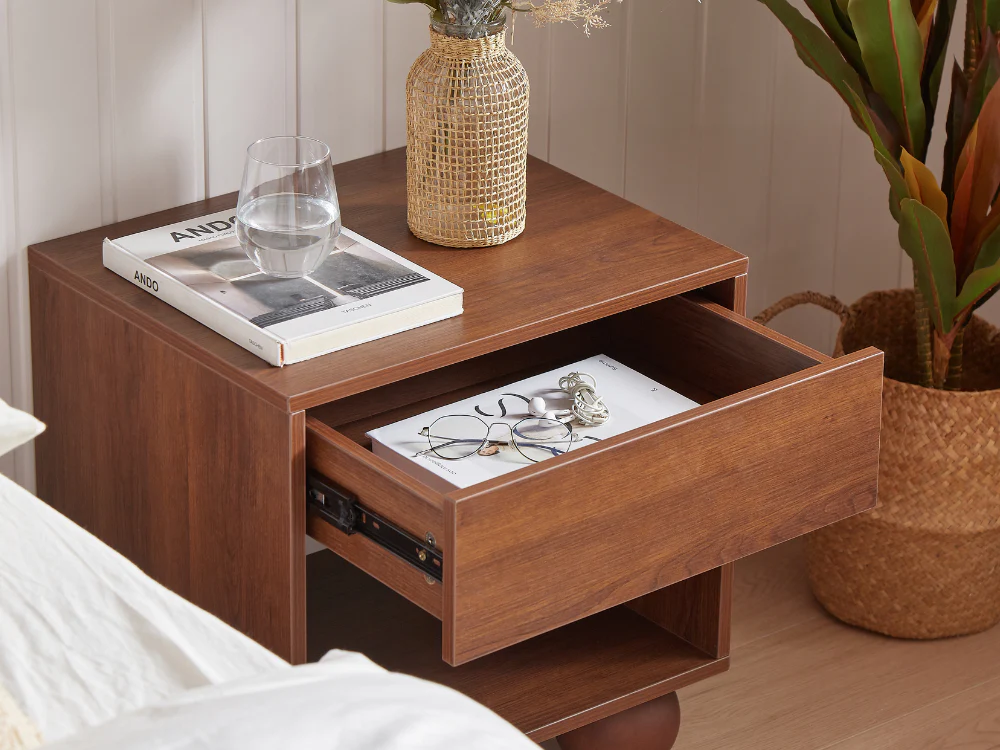 Ballico Bedside Table - Walnut - Image 2