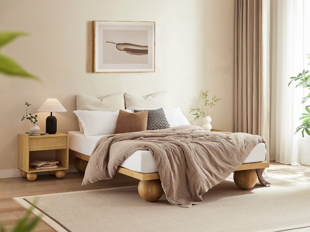 Ballico Timber Bed Base - Light Oak - Image 11