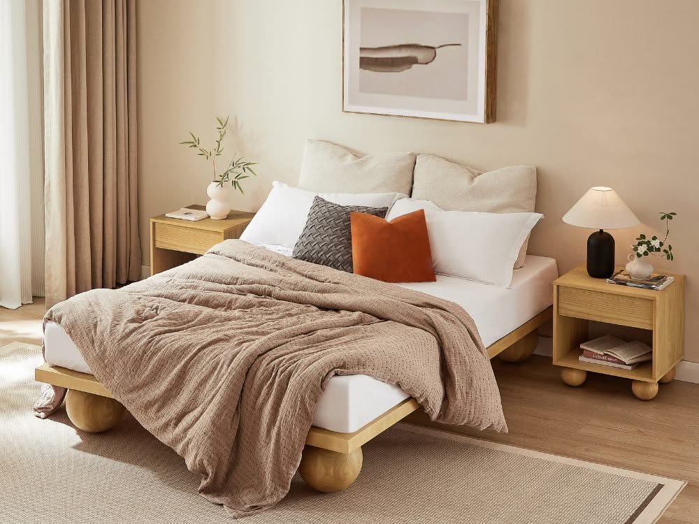 Ballico Timber Bed Base - Light Oak - Image 12