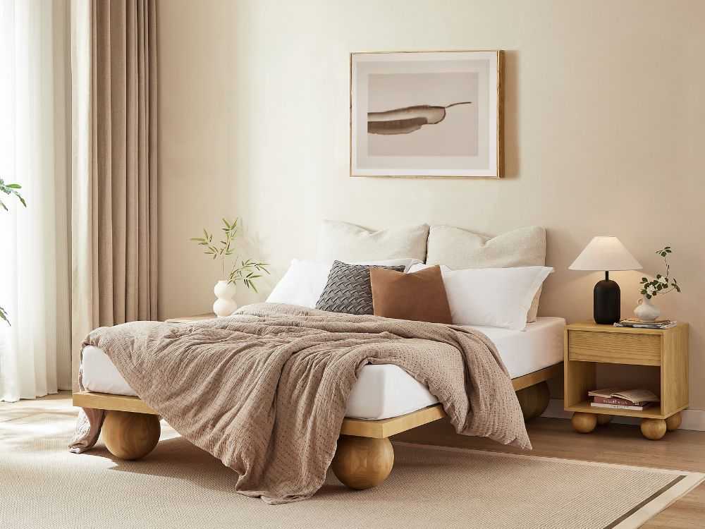 Ballico Timber Bed Base - Light Oak - Image 4
