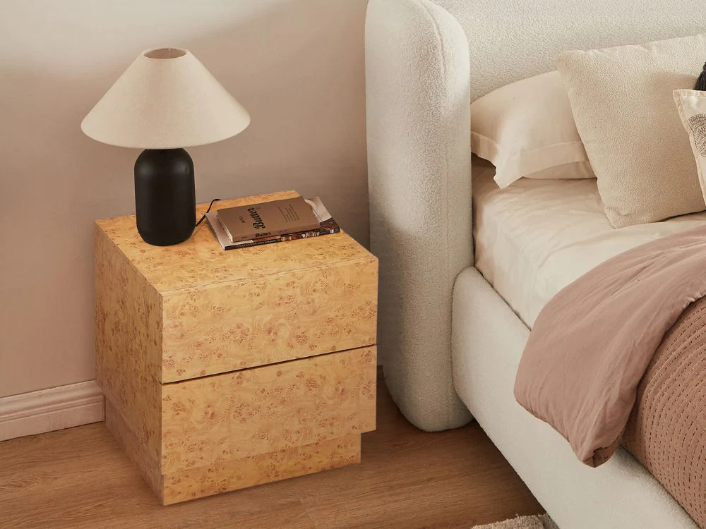 Burlin Burlwood Bedside Table - Image 2