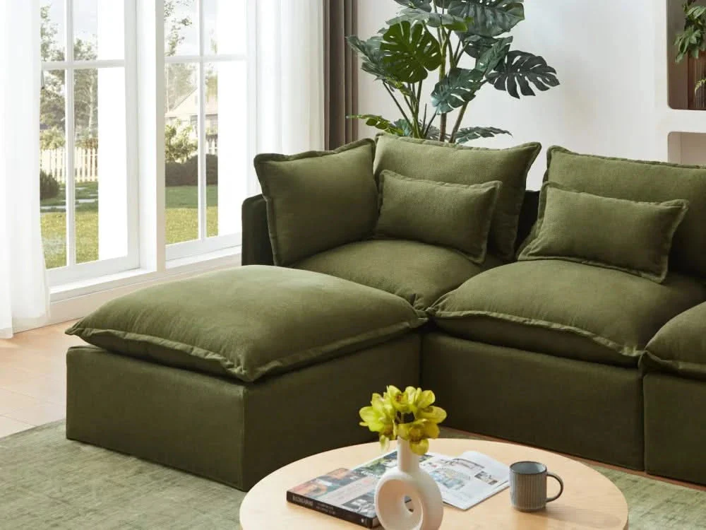 Lifely Modular 9 Seater U-Sectional - Olive Green - Image 9